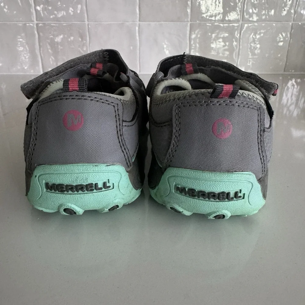 Merrell Hydro H2O Hiker Sandals Girls 3 Hook Loop Gray Pink Outdoors Watersports
